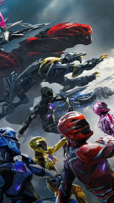 art, colors, fantasy, power rangers, sky