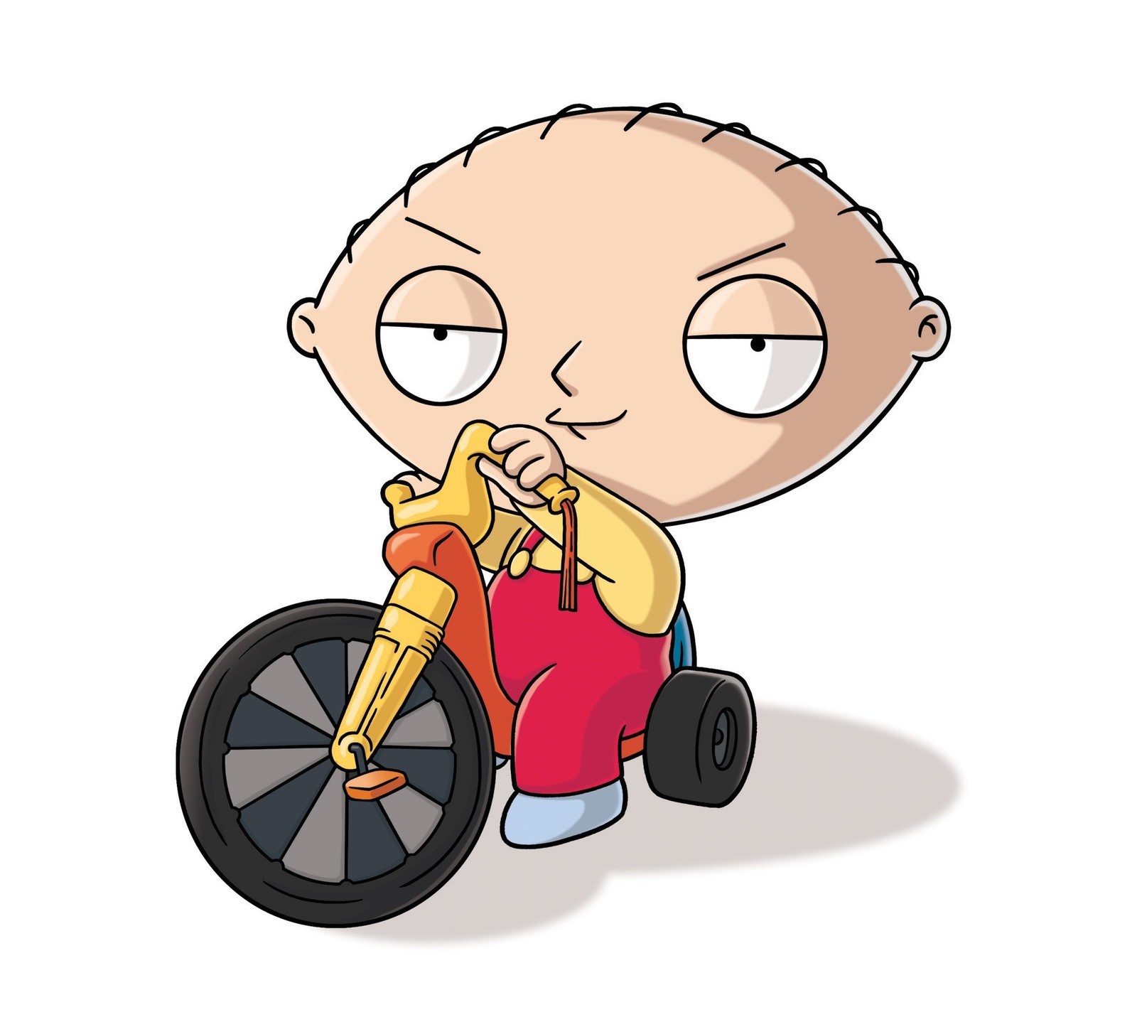 Um desenho animado de um homem com uma bicicleta na mão (américa, uma família da pesada, family guy)