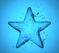 blue, drops, ice, splash, star