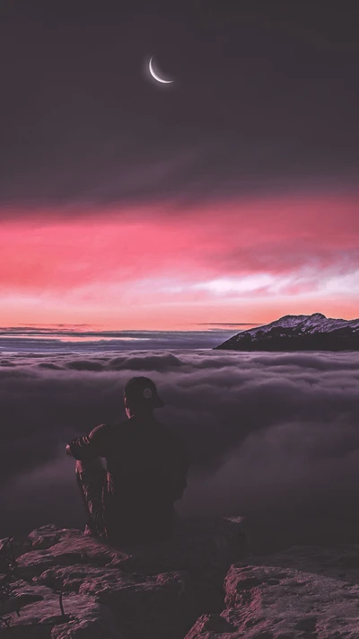 wolken, abend, fantasie, hd, herz