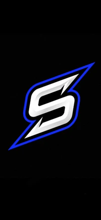 Dark Neon Gaming Logo Featuring a Stylized "S" in Blue and White