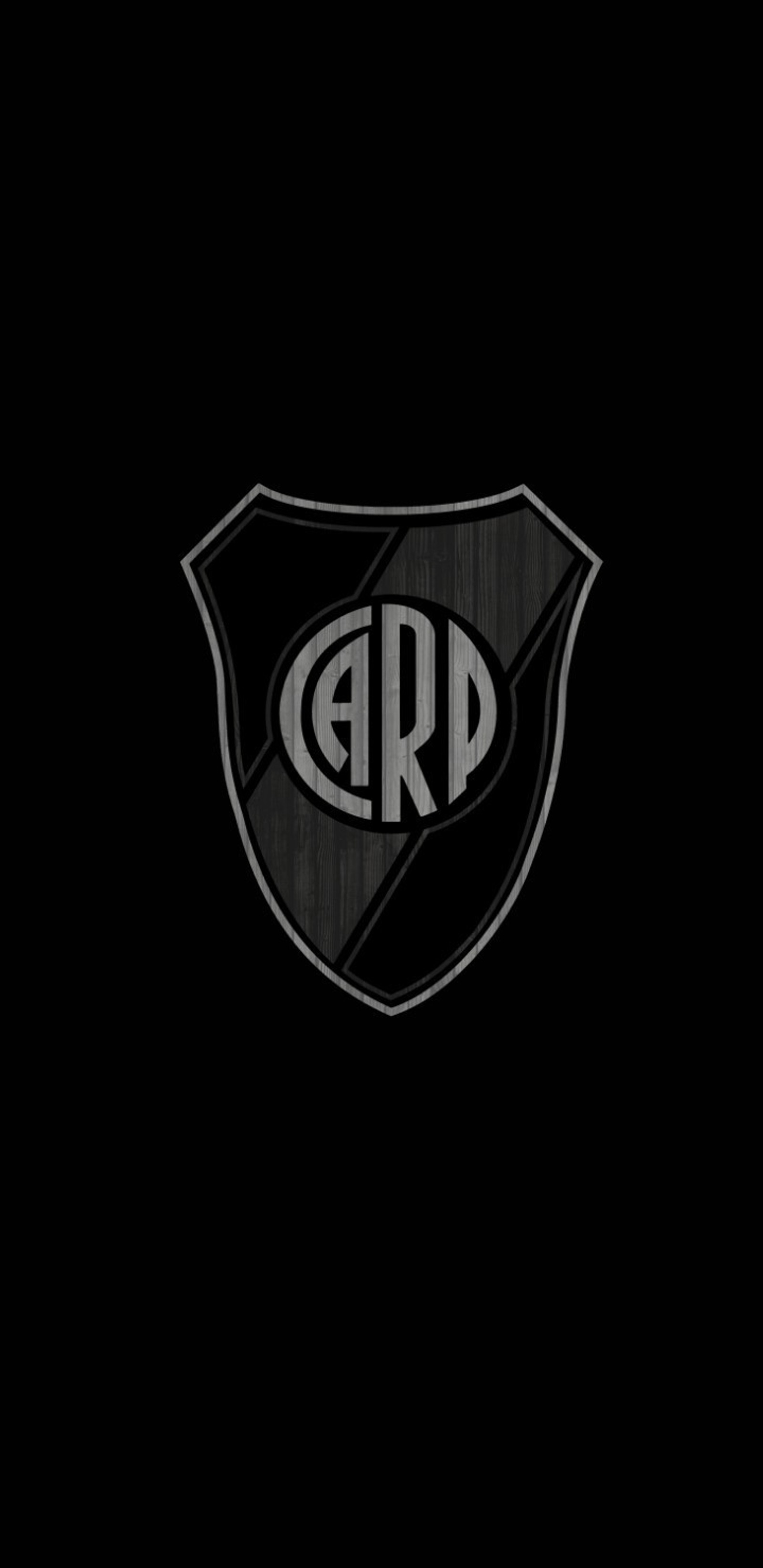 Um logotipo preto e branco com um escudo (futebol, futbol, argentina, river plate, riverplate)