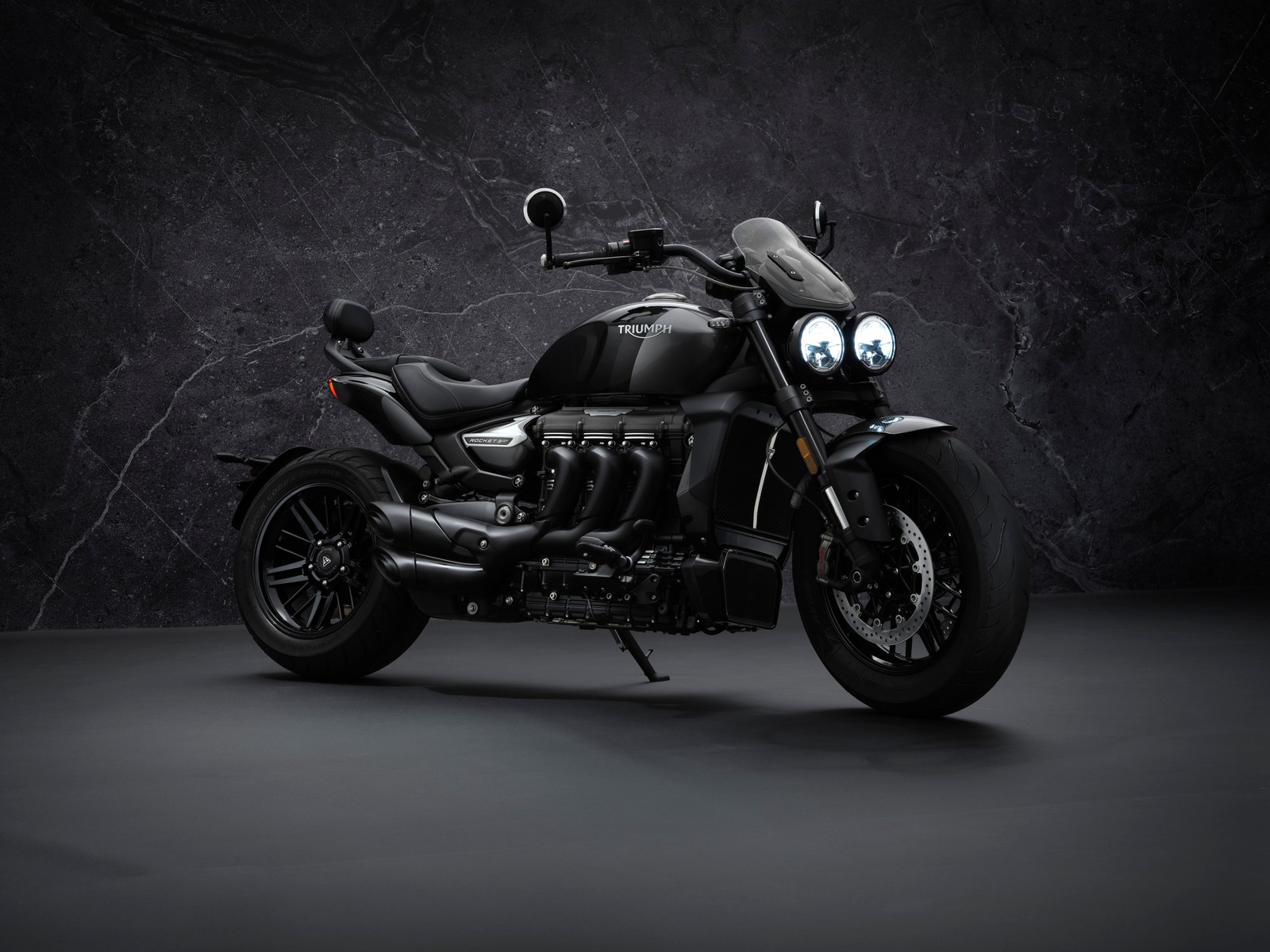 Téléchargez le fond d'écran triumph rocket 3 gt triple black, édition limitée, 2021, 5k, noir foncé