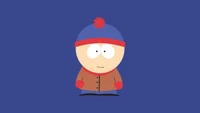 stan marsh, minimalista, south park, 5k, fundo azul