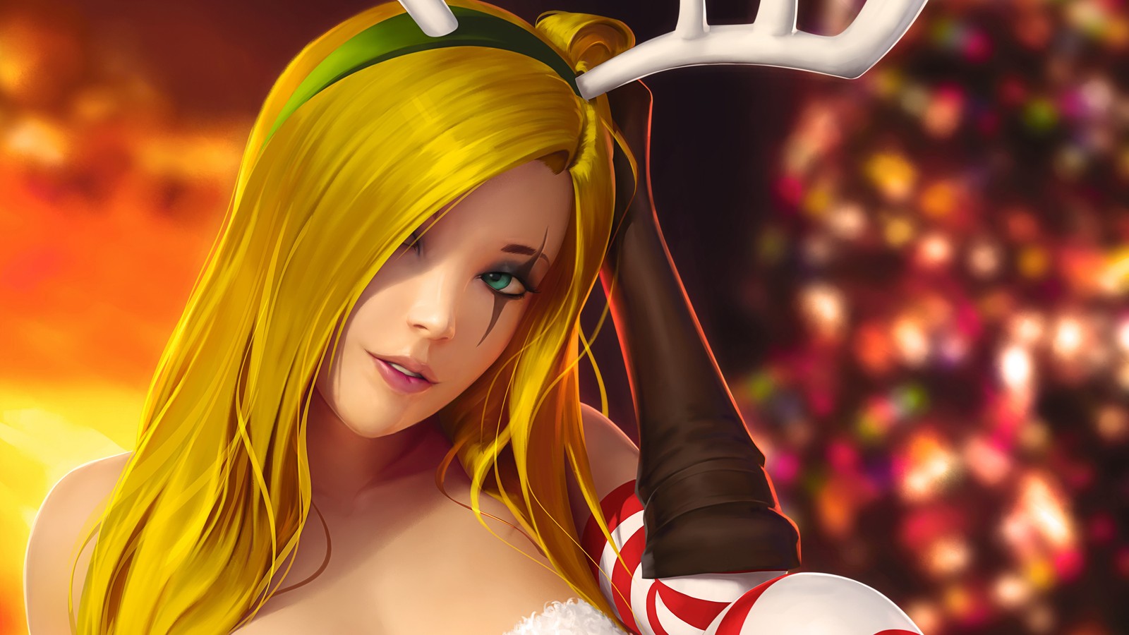 Lade katarina, slay belle, weihnachten, haut, league of legends Hintergrund herunter