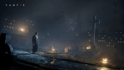 Vampyr: A Dark Journey Through a Haunting Graveyard at Midnight