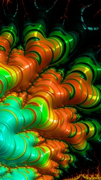 arte fractal, arte, colorido, verde, línea