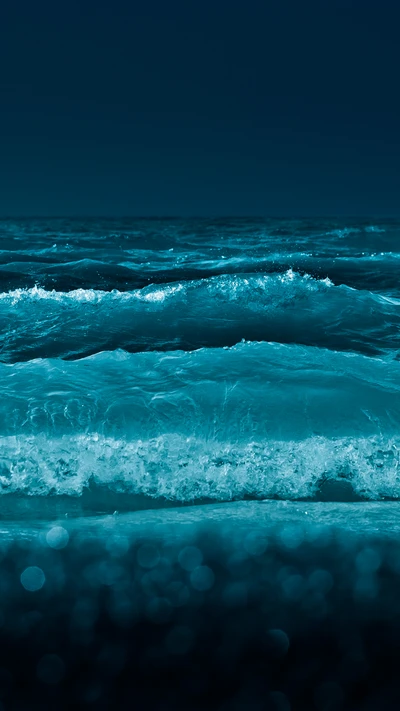 Turquoise Waves Under Dusk