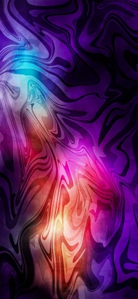 Abstract Fractal Art with Fluid Purple and Aqua Patterns