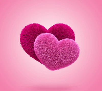 3d, fluffy, hearts, love, pink