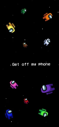 Among Us Characters Floating in Space: Get Off My Phone