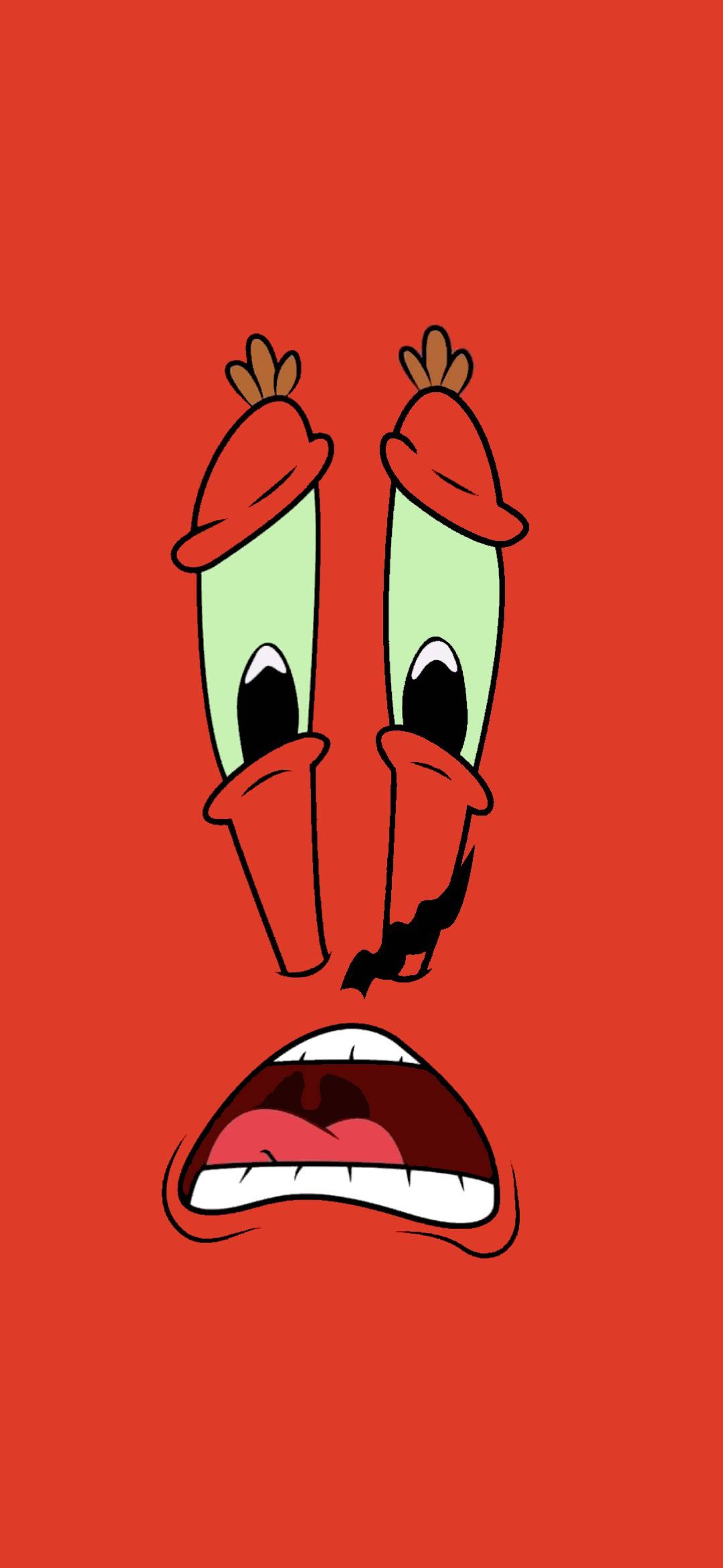 Olhos de desenho animado com um fundo vermelho (bob esponja, don cangrejo)