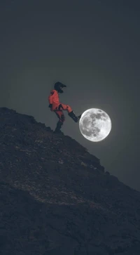 biker, football moon