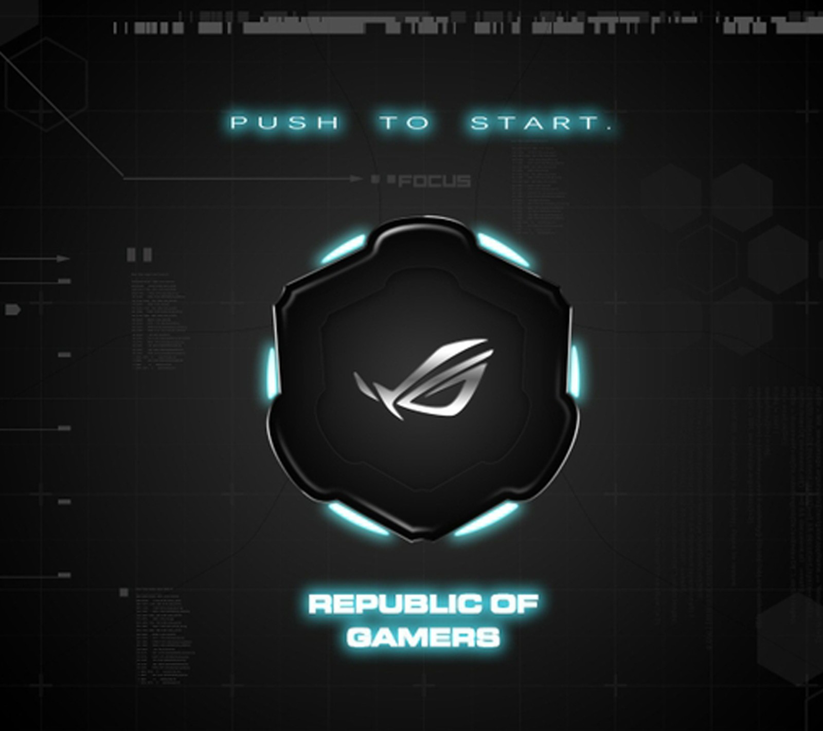 The asus republic of gamer logo on a dark background (asus, computer, logo, rog)