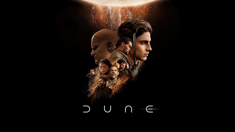 Постер сериала «дюна» (дюна, dune, черный фон, постер фильма, 5k)