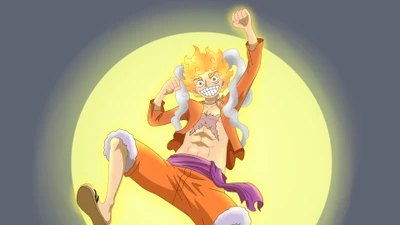 Macaco D. Luffy em Gear 5: A Transformação do Deus Sol Nika