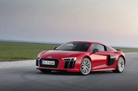 Audi R8: A Stunning Red Sports Car with V10 Performance