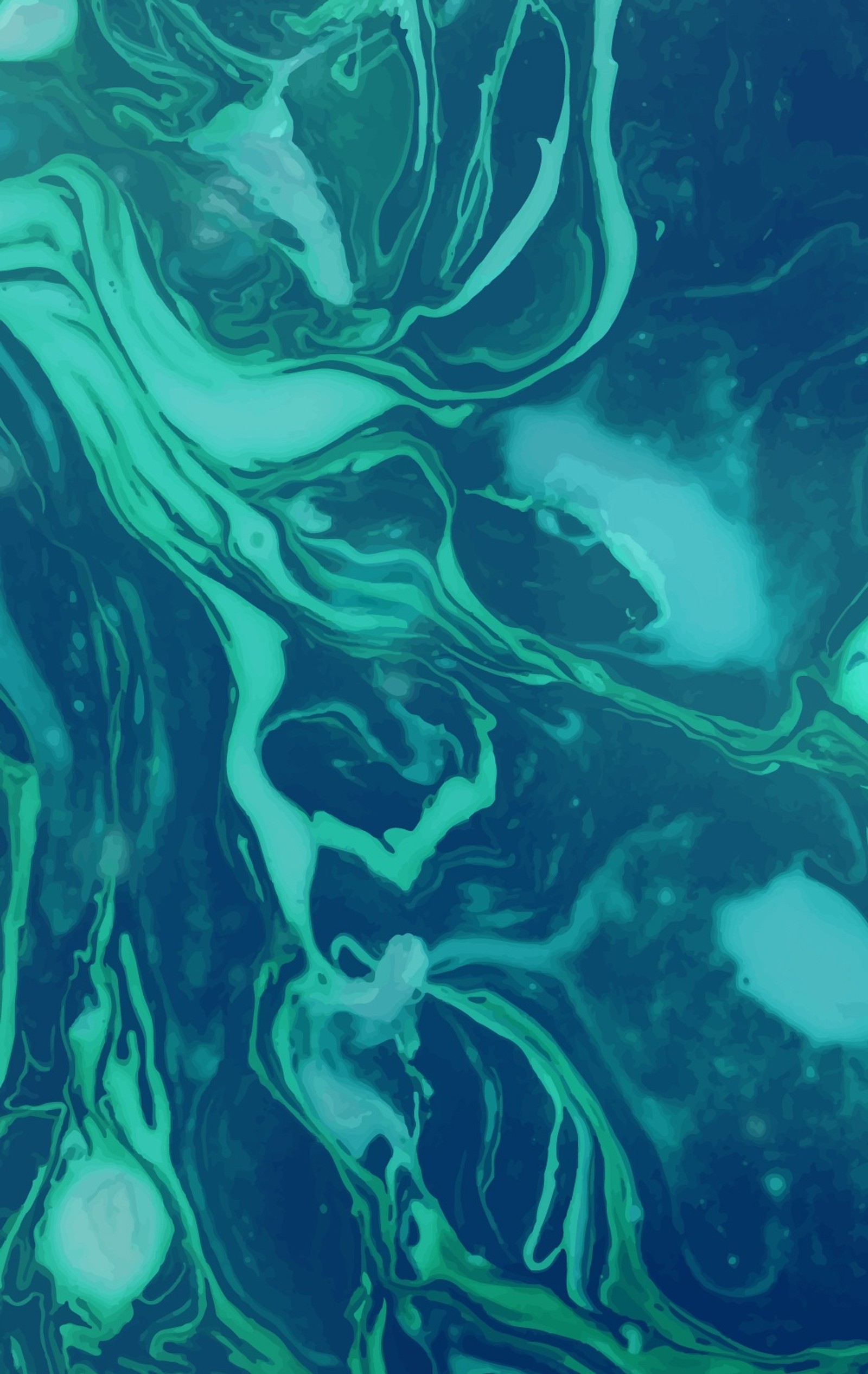 A close up of a green and white marbled surface with a blue sky (water, marine biology, biology, liquid, azure)