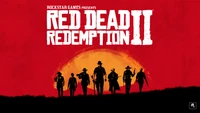 Red Dead Redemption 2 : Silhouettes iconiques contre un coucher de soleil rouge flamboyant