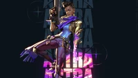 Astra from Valorant: Dynamic and Bold Character Art.