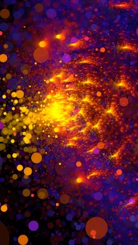 Vibrant Fractal Harmony: A Dance of Orange and Yellow Lights