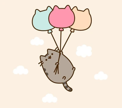 globos, cat, neko, pusheen