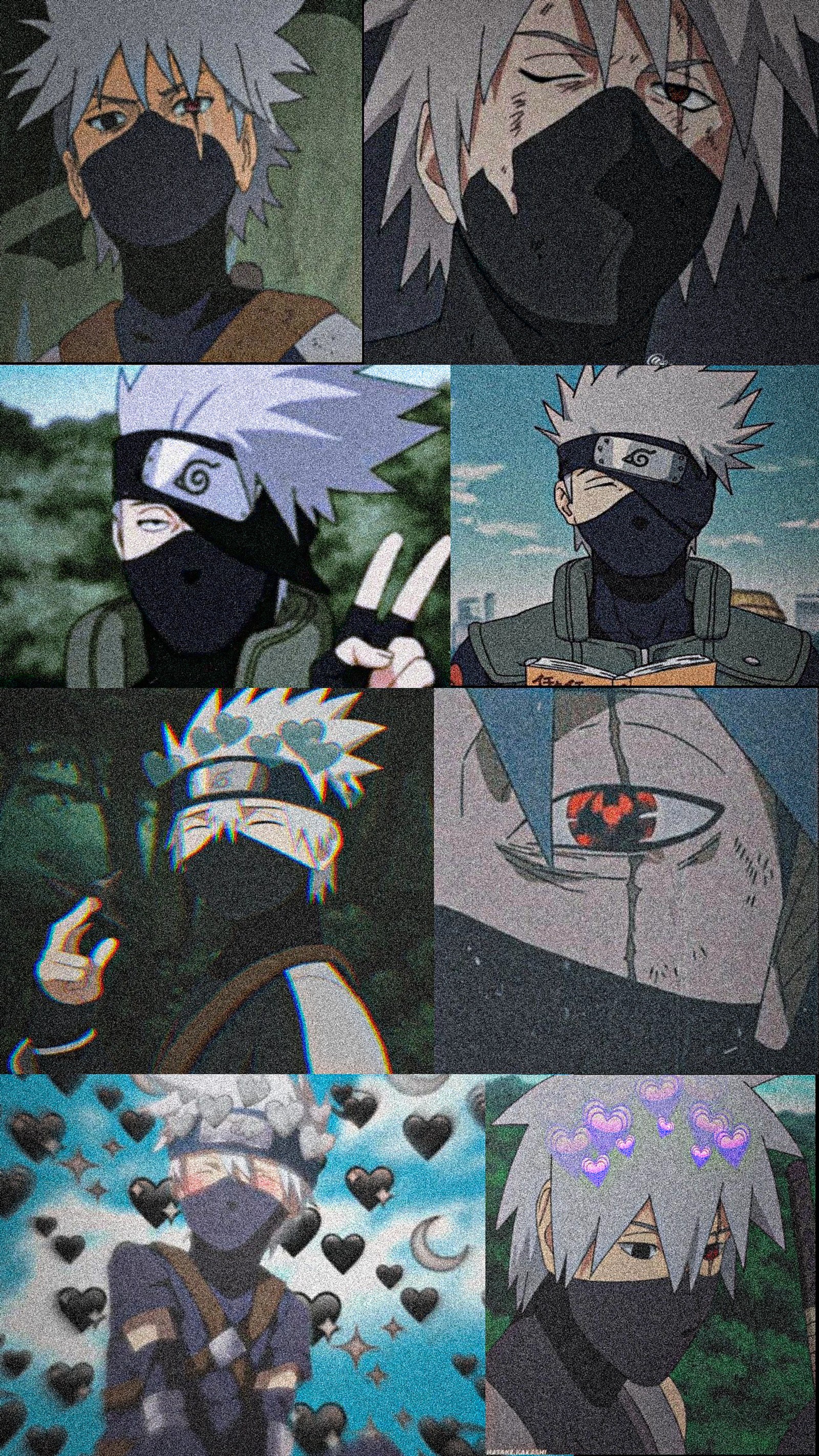 Un primer plano de un grupo de personajes de anime con diferentes expresiones (anime, naruto)