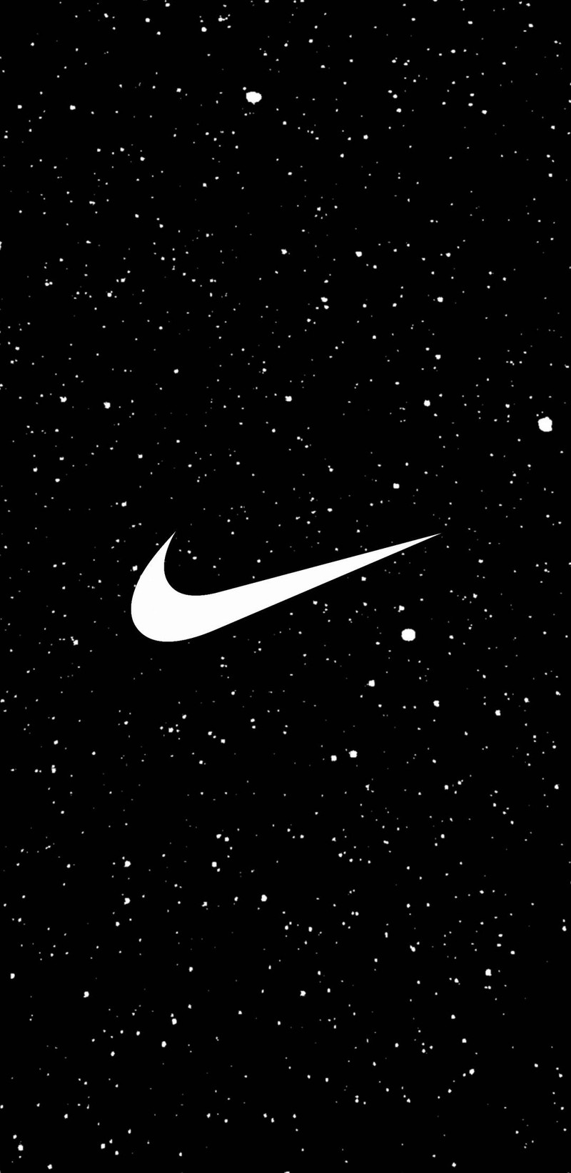 Черно-белая фотография логотипа nike среди звезд (воздух, крутой, justdoit, nike)