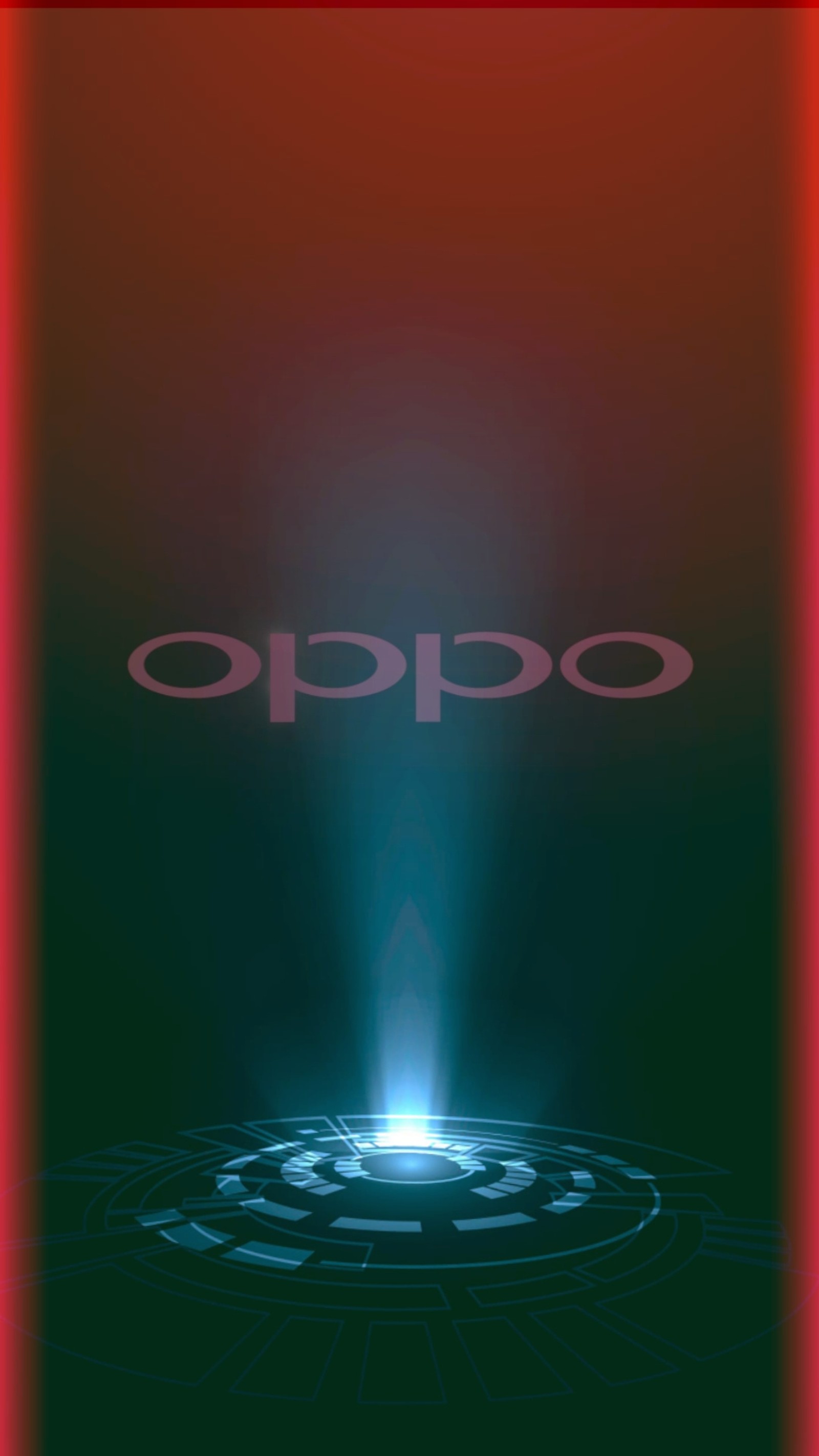 A close up of a cell phone with a red background (brand, find x, oppo, oppo find x)