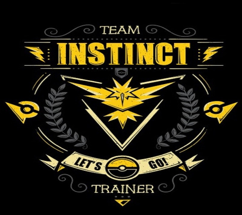 Футболка pokemon team instinct (инстинкт, pokemon, pokemon go, блокировка экрана, команда инстинкт)