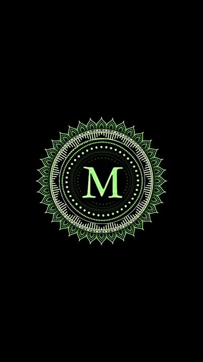 always on display, galaxy, green, initial, monogram