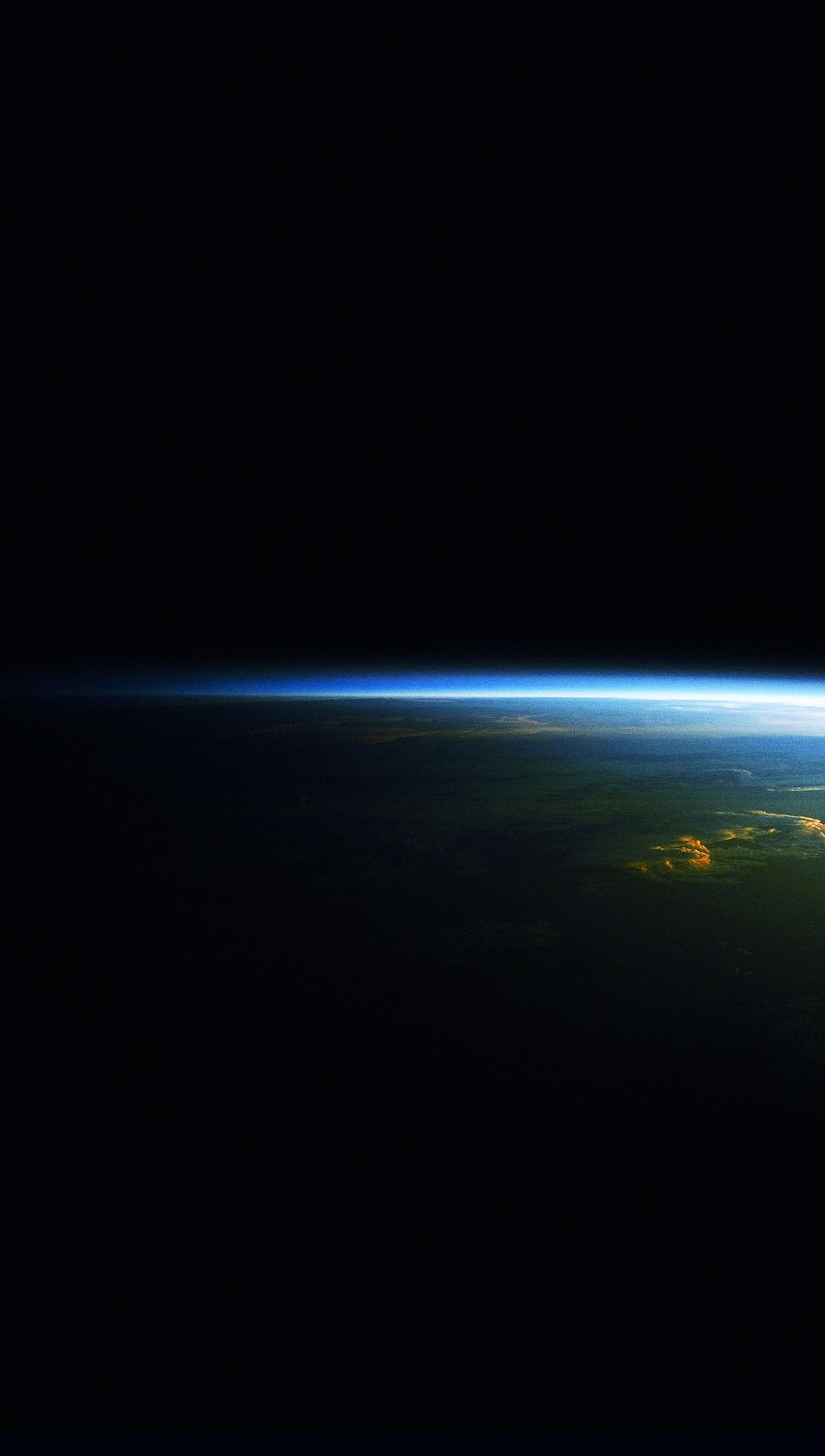 Arafed view of the earth from space with a bright beam of light (alone, black, dark, earth, nature)