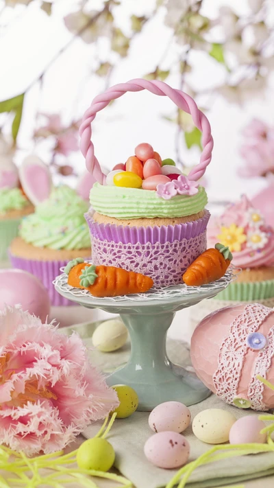 célébration, couleurs, cupcake, pâques, œuf