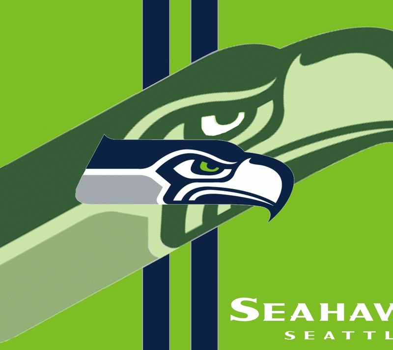 Близкий план логотипа seattle seahawks на зеленом фоне (nfl, сиэтл сихокс, seattle seahawks)