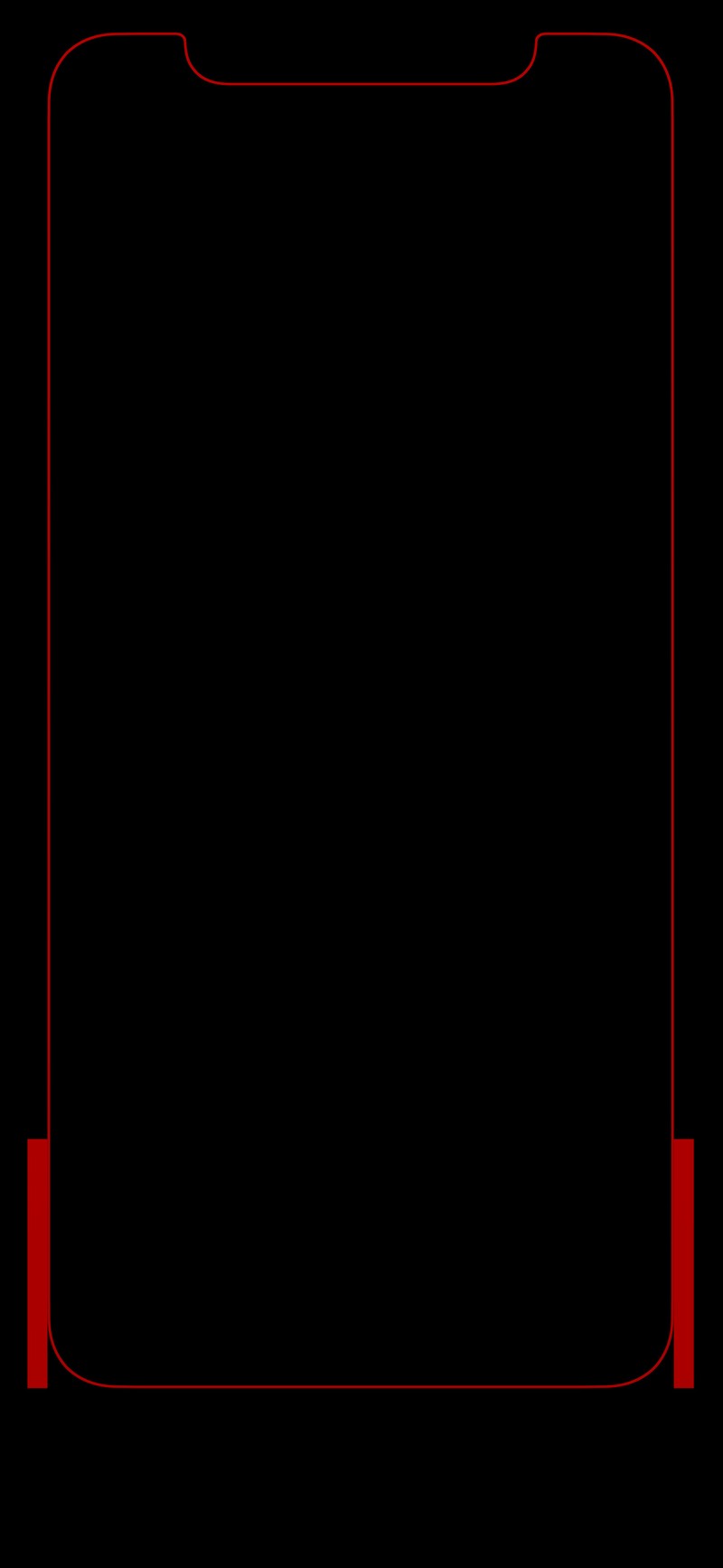 Красная рамка на черном фоне с красной окантовкой (чёрный, граница, край, айфон х, красный)