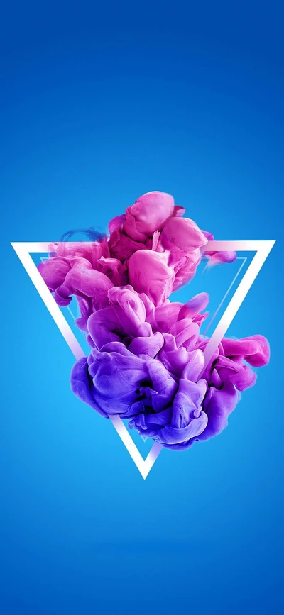 blue, pink, purple, smoke, triangle