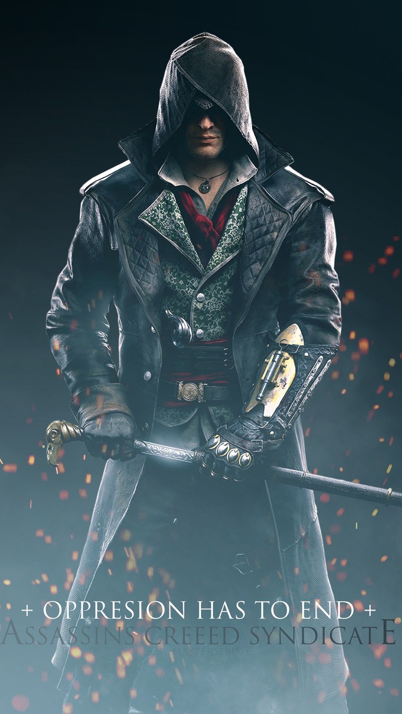 Постер assassin's creed syndicate (assasins creed syndicate, darkned, тени, меч)