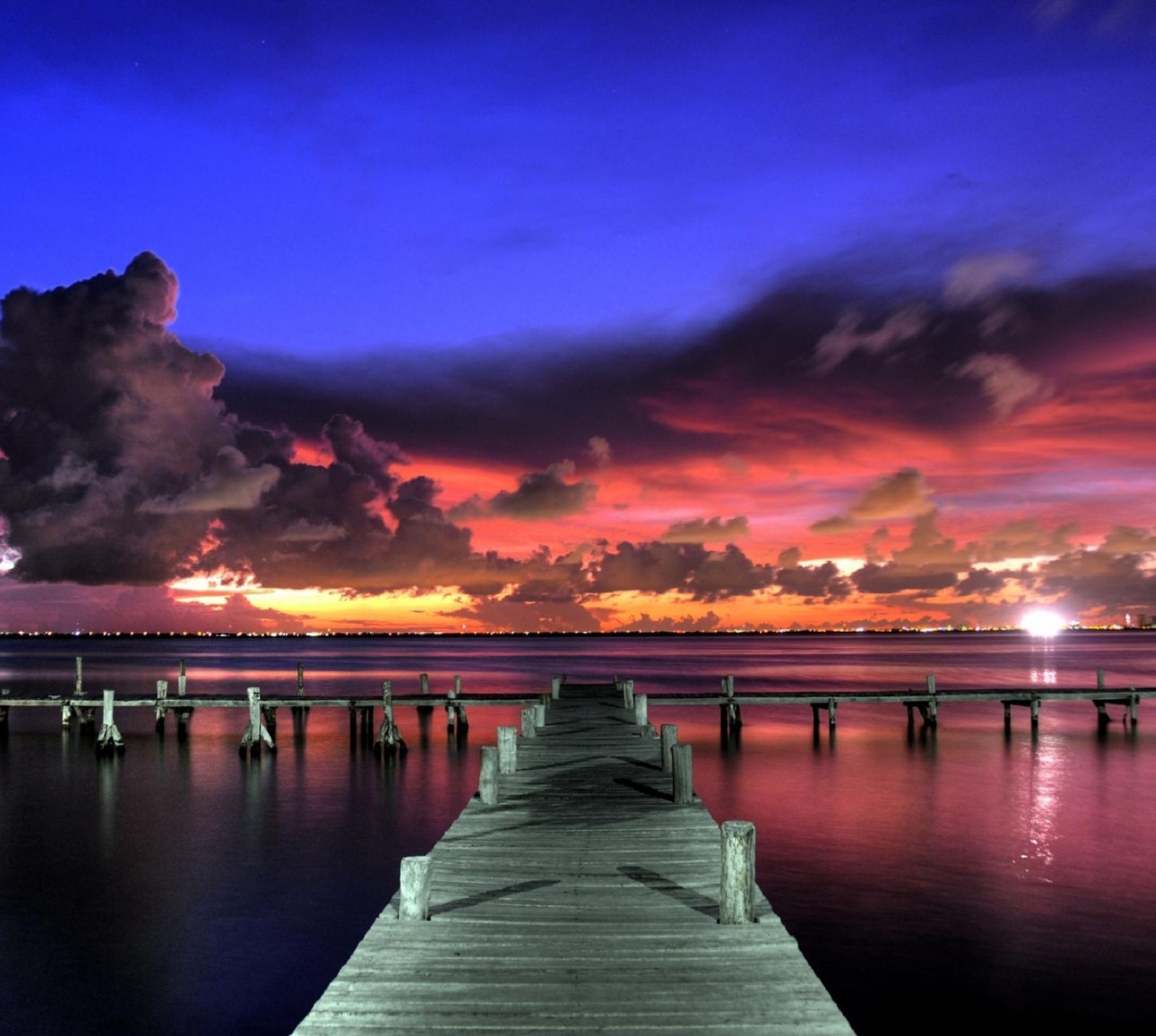 Descargar fondo de pantalla noche, lago