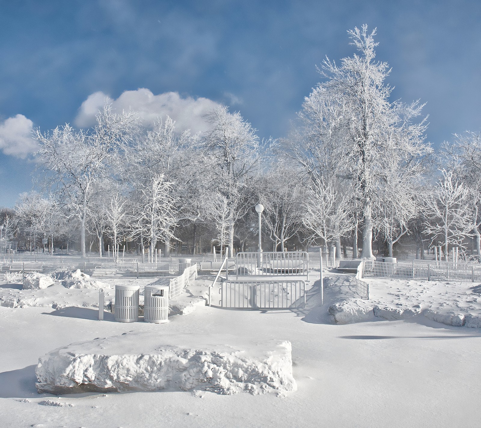 Lade eis, park, saison, schnee, weiß Hintergrund herunter