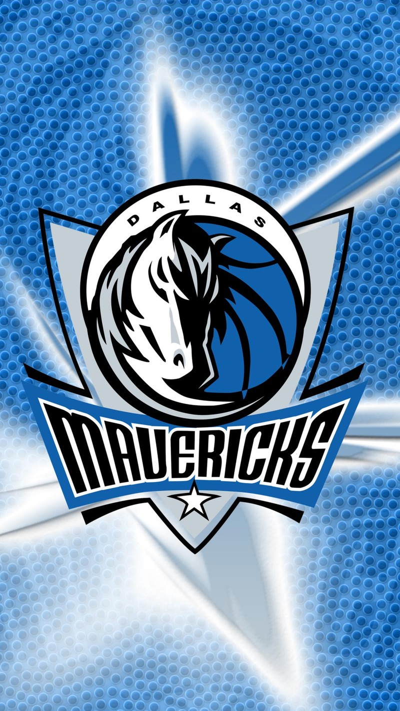 Крупный план логотипа на синем фоне (баскетбол, даллас, dallas, маверикс, mavericks)