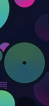 Colorful Circular Patterns in Azure and Purple