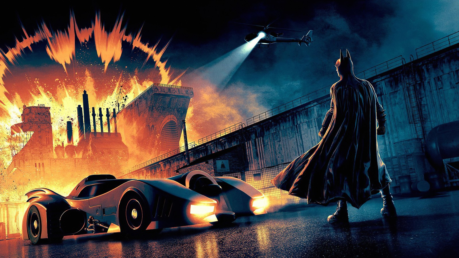 Lade batman, joker, comics, plakat, superauto Hintergrund herunter