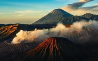 mount bromo, volcano, mountain, stratovolcano, volcanic landform wallpaper