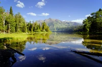 nature, reflection, tarn, lake, wilderness wallpaper