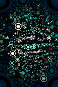 motif, art fractal, bleu, cercle, eau