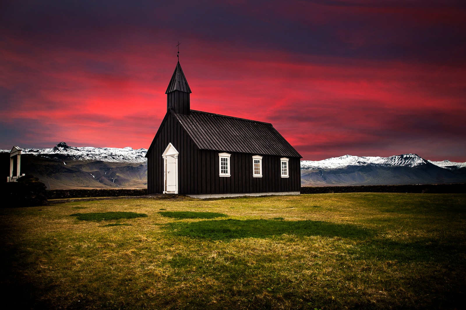 Descargar fondo de pantalla búðir, islandia, iglesia, hamlet, paisaje