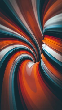 Colorful Swirl: Symmetrical Patterns in Electric Blue and Orange