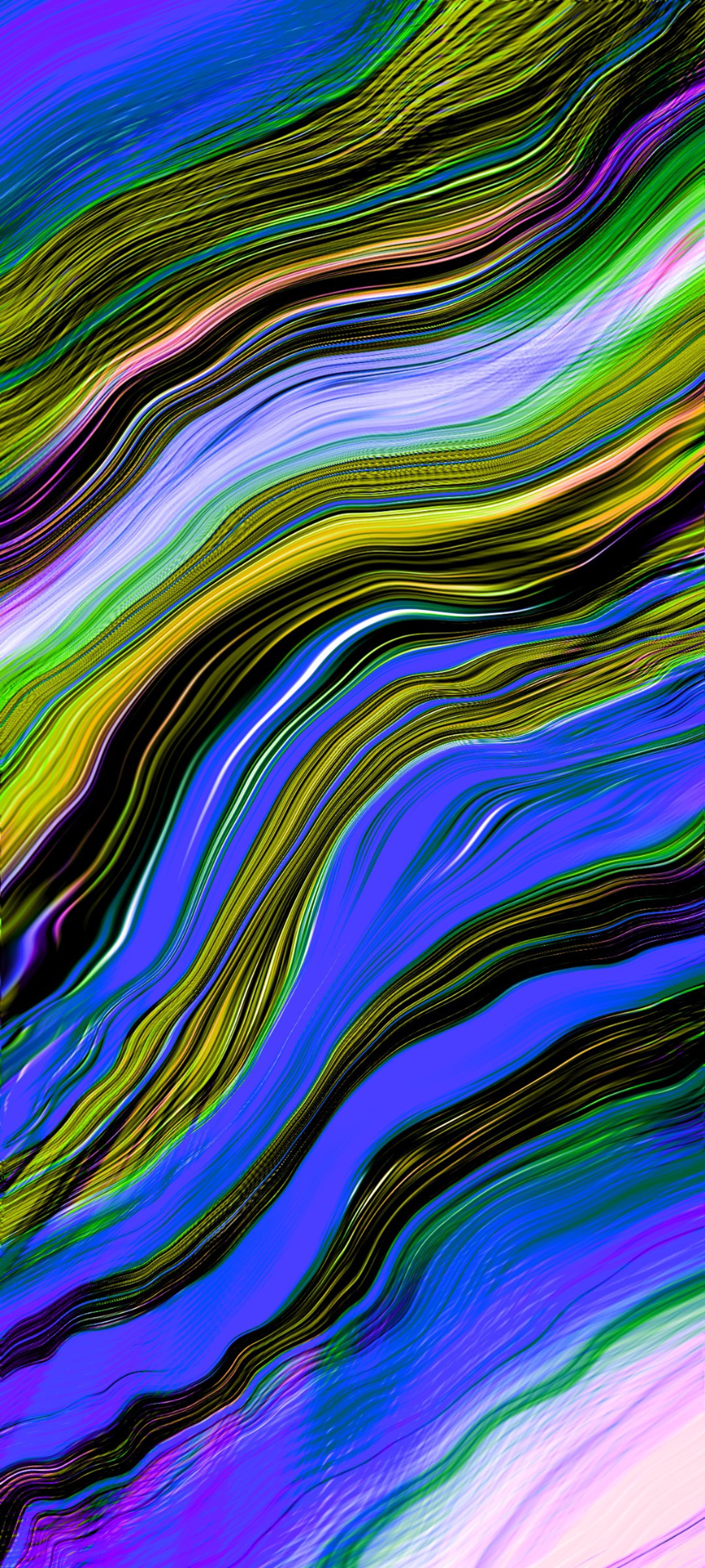 A close up of a colorful abstract painting of a wave (pattern, fractal art, geometry, colorfulness, purple)