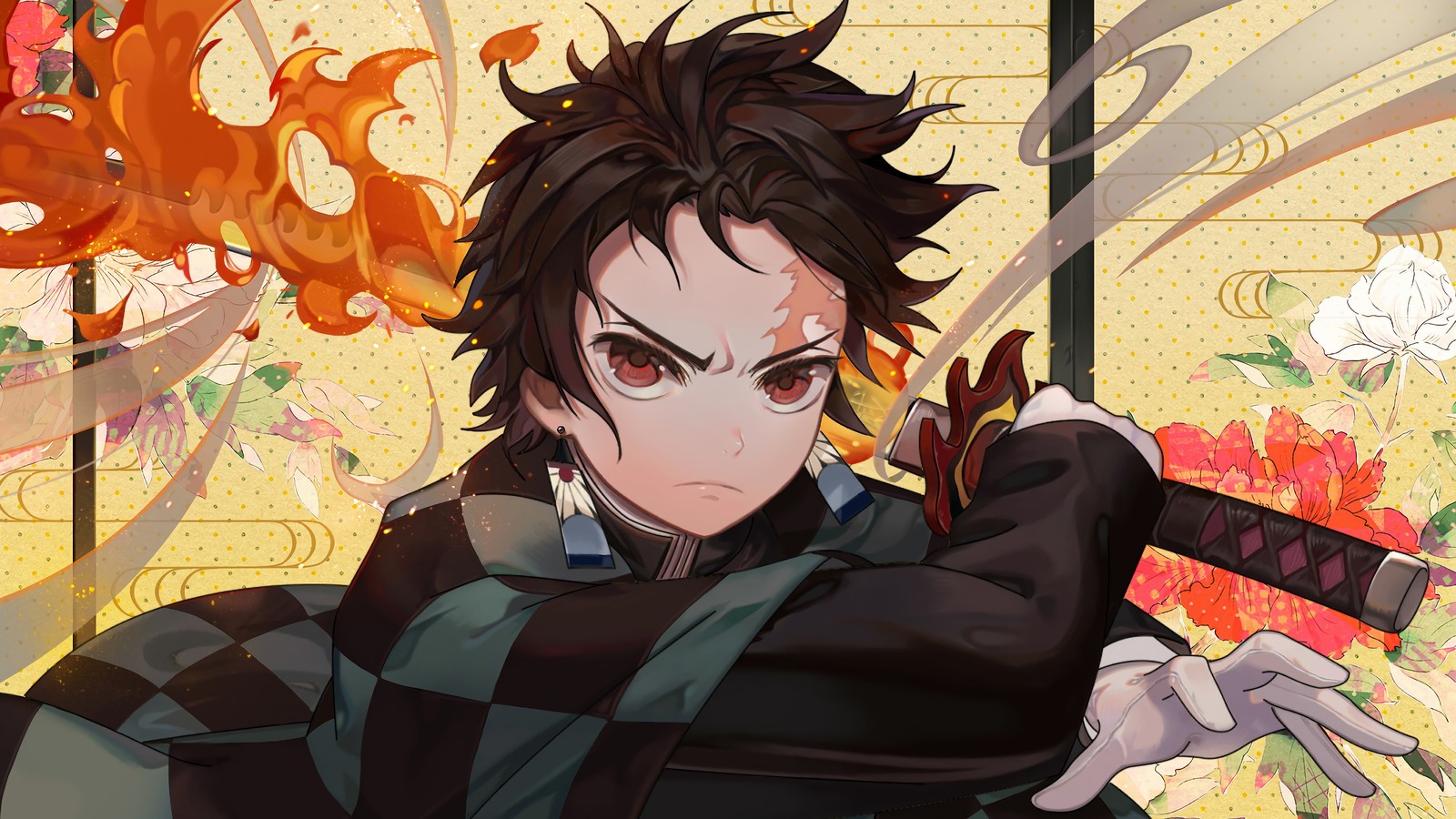 Скачать обои tanjirou kamado, kimetsu no yaiba, убийца демонов кимэцу но яиба, demon slayer kimetsu no yaiba, аниме