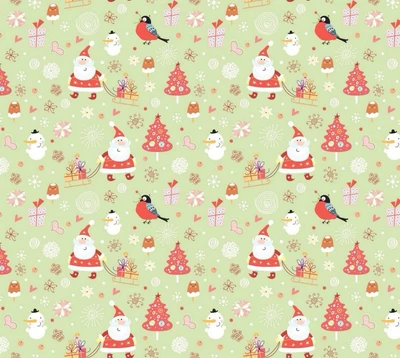 christmas pattern, árvore de natal, papai noel